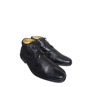 Sandro Moscoloni Ankle Boots 12D Mens Black Soft Pebbled Leather Gel Insole